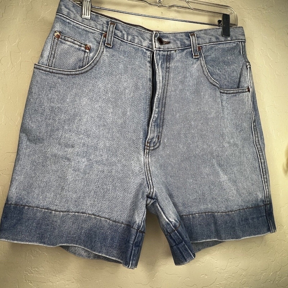 VINTAGE Bill Blass Shorts Women's Size 12 Blue Denim High Rise Waist Mom